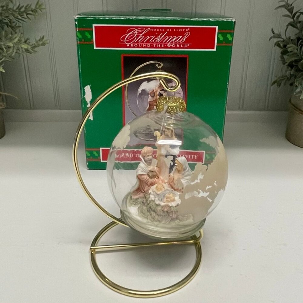 VTG Christmas Around the World House of Lloyd Nativity Globe 1993